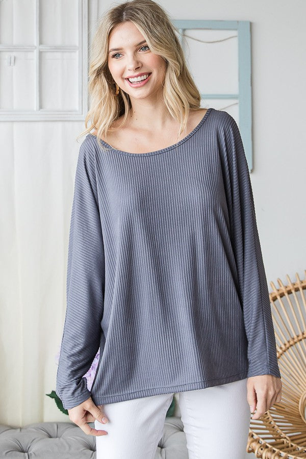 Oli & Hali Leopard Print Crisscross Dolman Sleeve Top