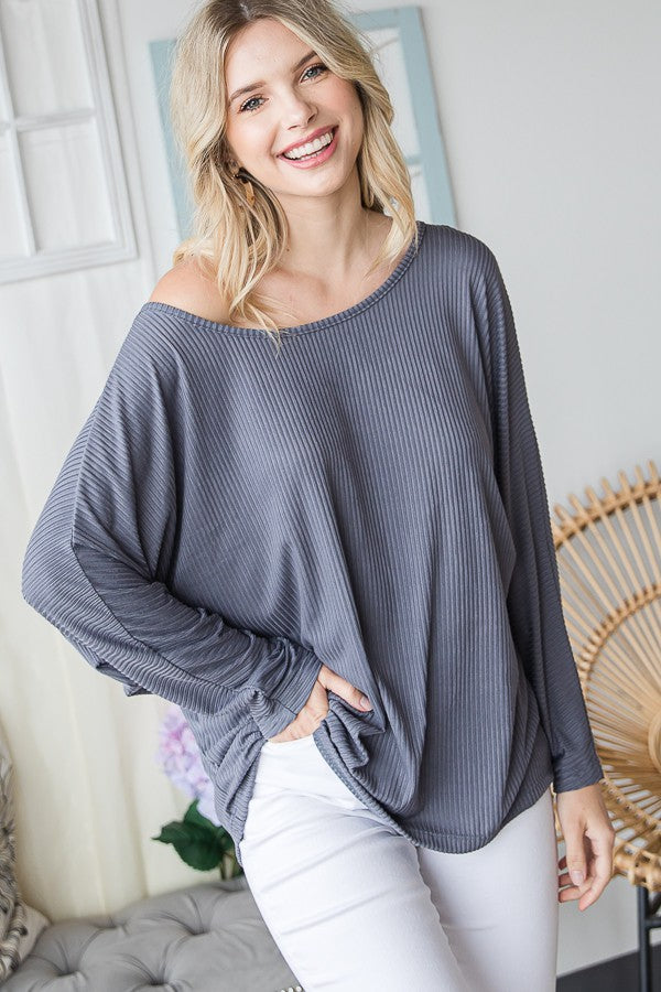 Oli & Hali Leopard Print Crisscross Dolman Sleeve Top