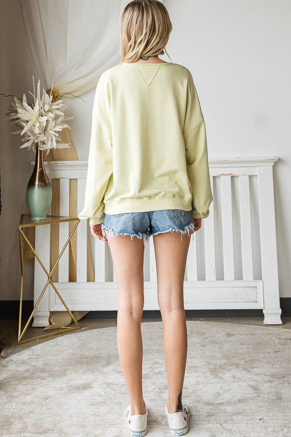 Oli & Hali Color Block Detail Loose Fit Knit Top