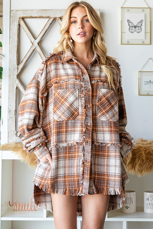 Oli & Hali Soft Washed Flannel Shirts Jacket