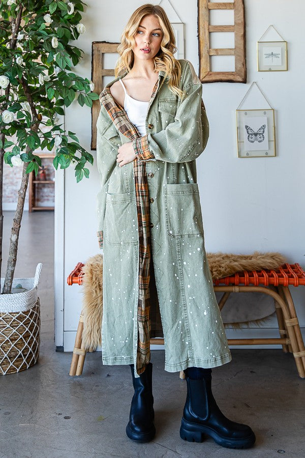 Oli & Hali Mineral Washed Long Jacket