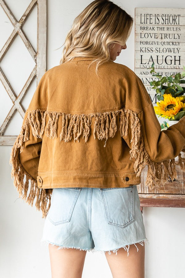 Oli & Hali Washed Solid Twill Jacket