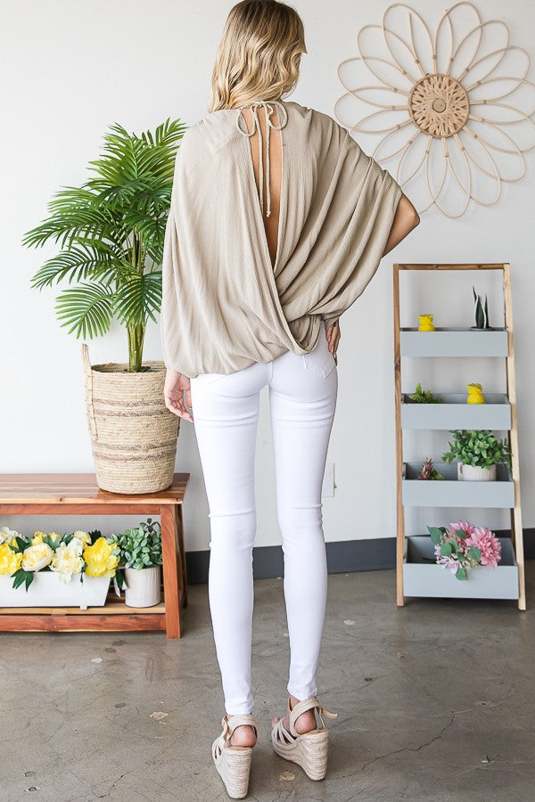 Oli & Hali Ruched Shoulder Overlap Top