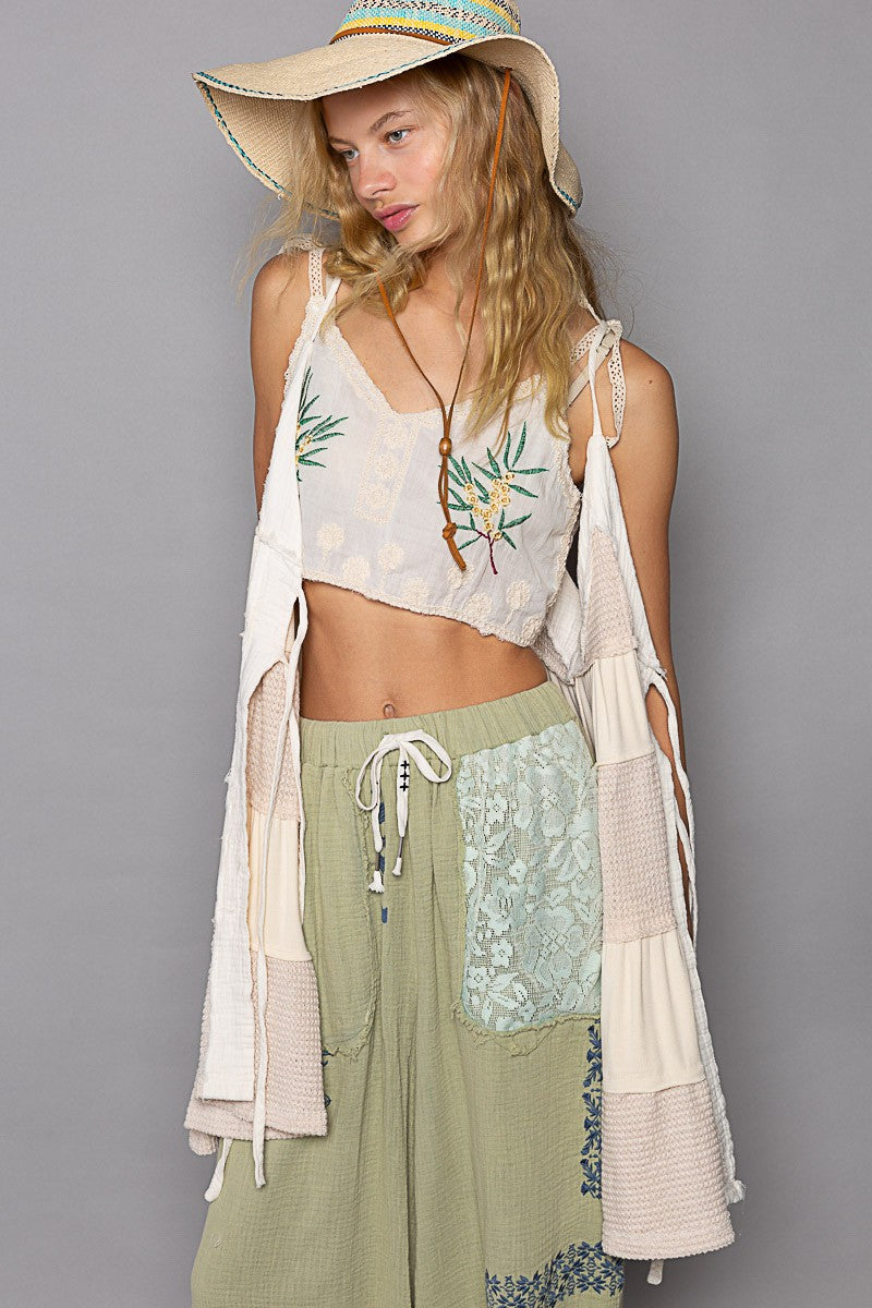 POL Sleeveless Open Thermal Cardigan Top