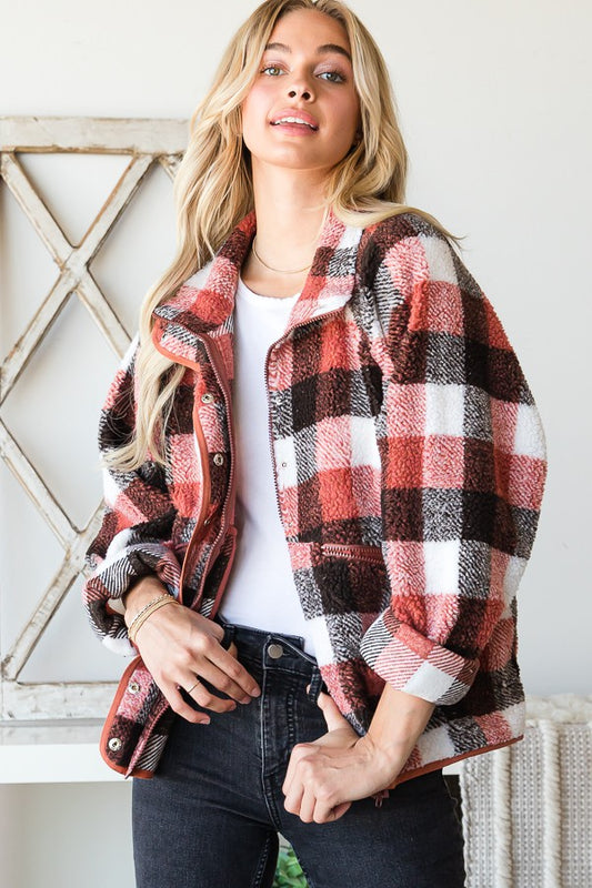 Oli & Hali Plaid Sherpa Jacket