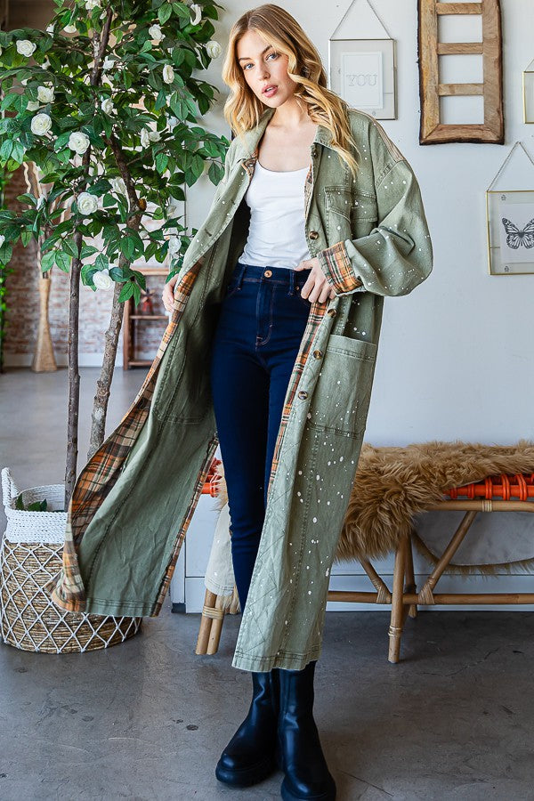 Oli & Hali Mineral Washed Long Jacket
