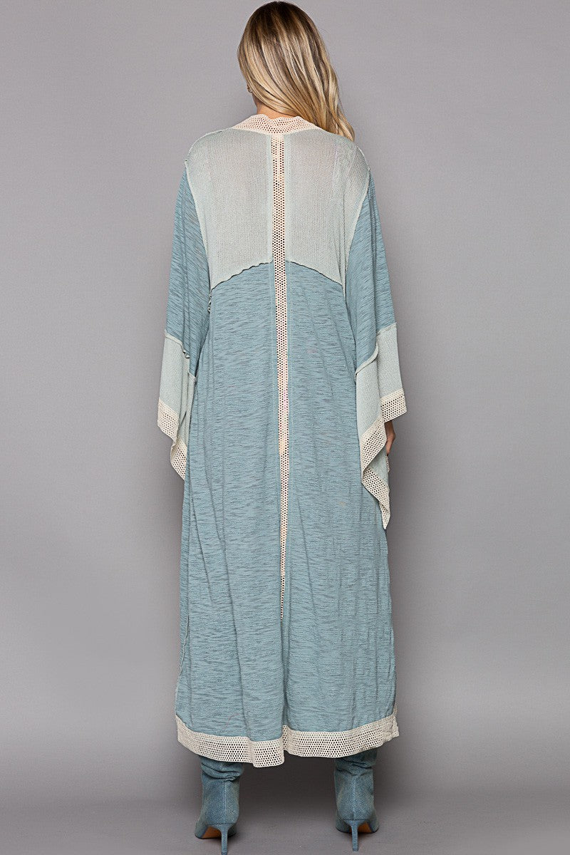 POL Slub Open Front Cardigan Tunic Sweater Top