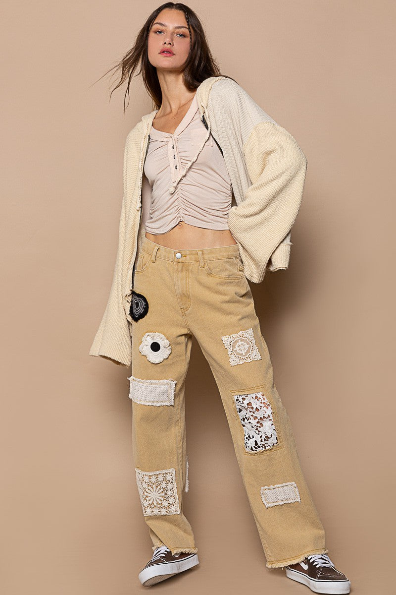 POL Hooded Contrast Thermal Zipper Front Knit Oversize Fit Jacket - Roulhac Fashion Boutique