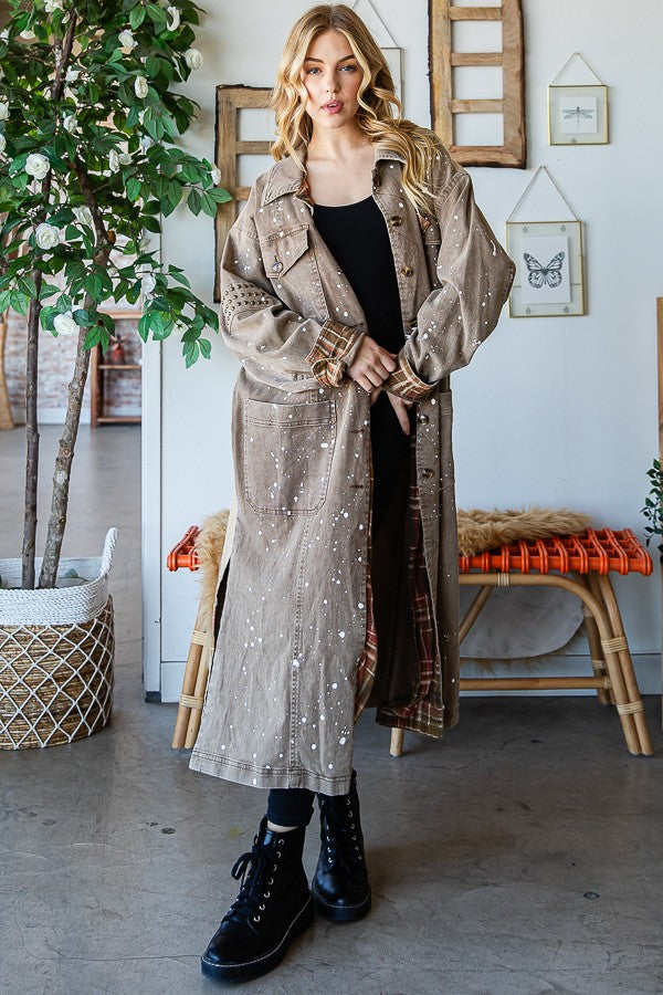 Oli & Hali Mineral Washed Long Jacket