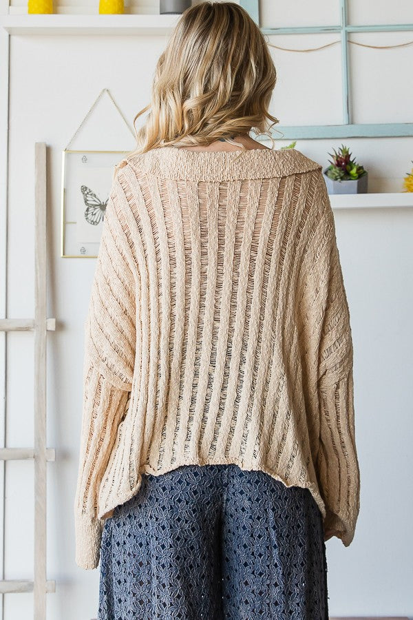 Oli & Hali Long Sleeve V Neck Sweater Top