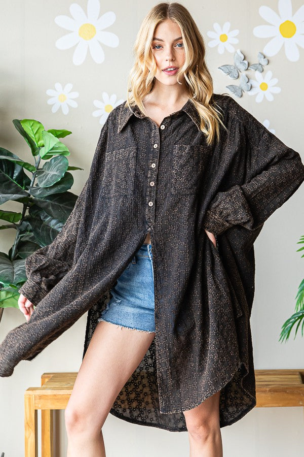 Oli & Hali Washed Textured Shirt Top