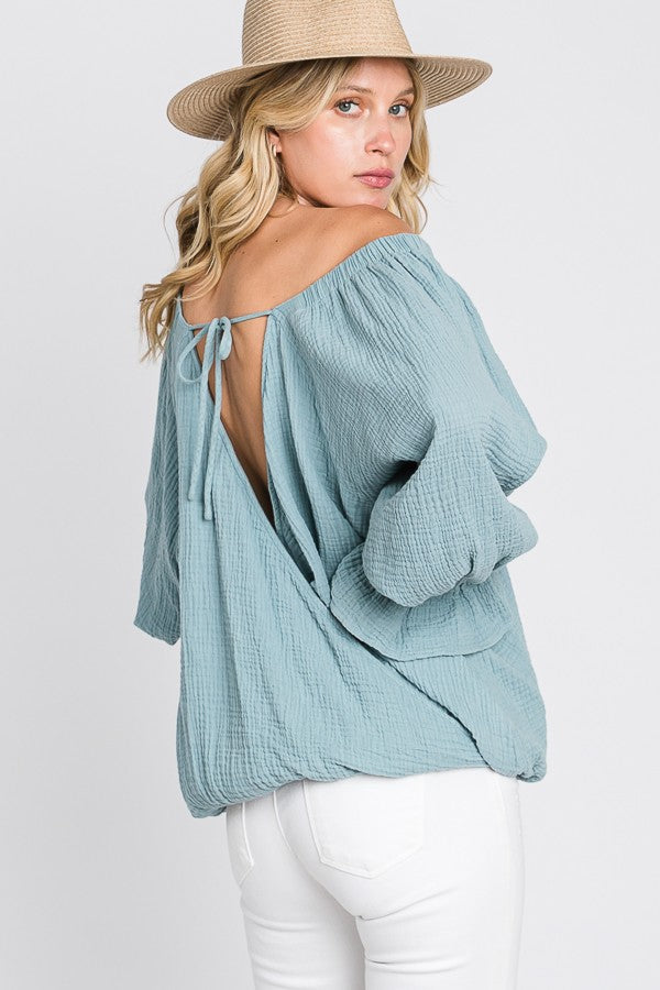 Oli & Hali Mineral Washed Double Gauze Top