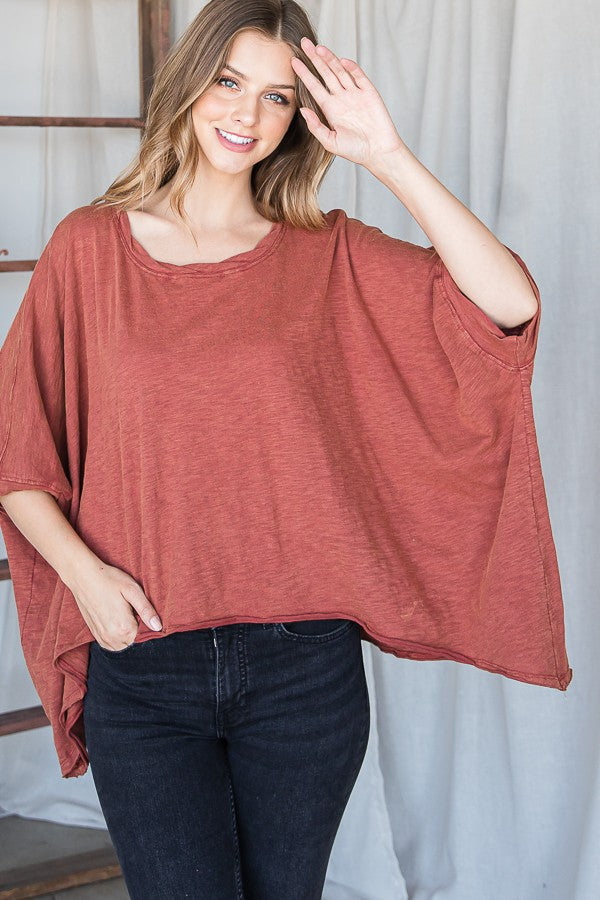 Oli & Hali Mineral Washed Oversized Boxy Top
