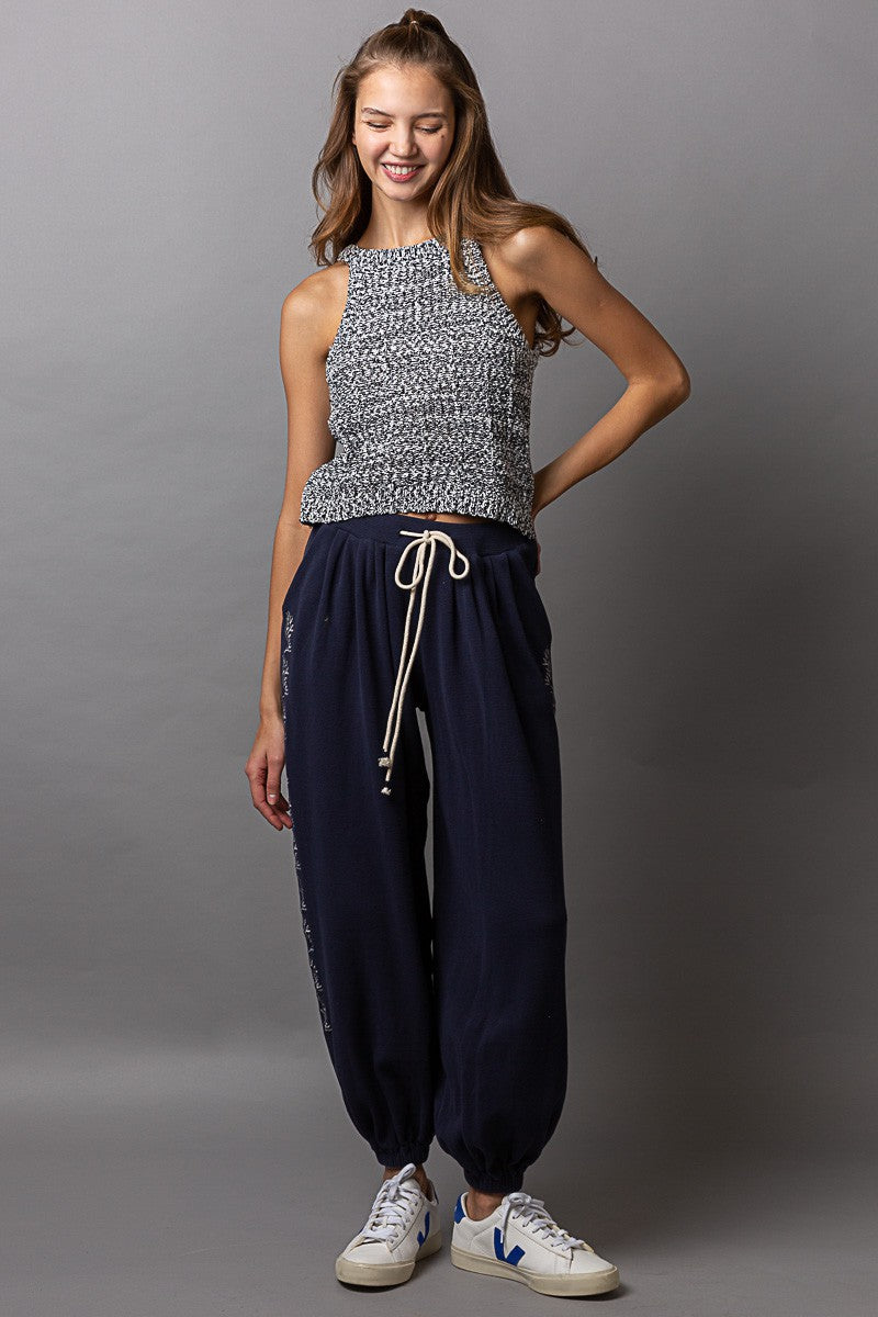 POL 2 Tone Thread Solid Basic Sleeveless Top