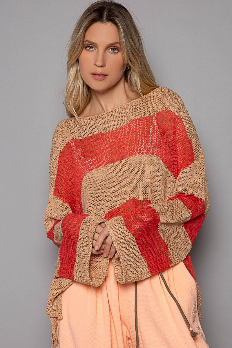 POL Oversize Button Placket Short Sleeve Cotton Top