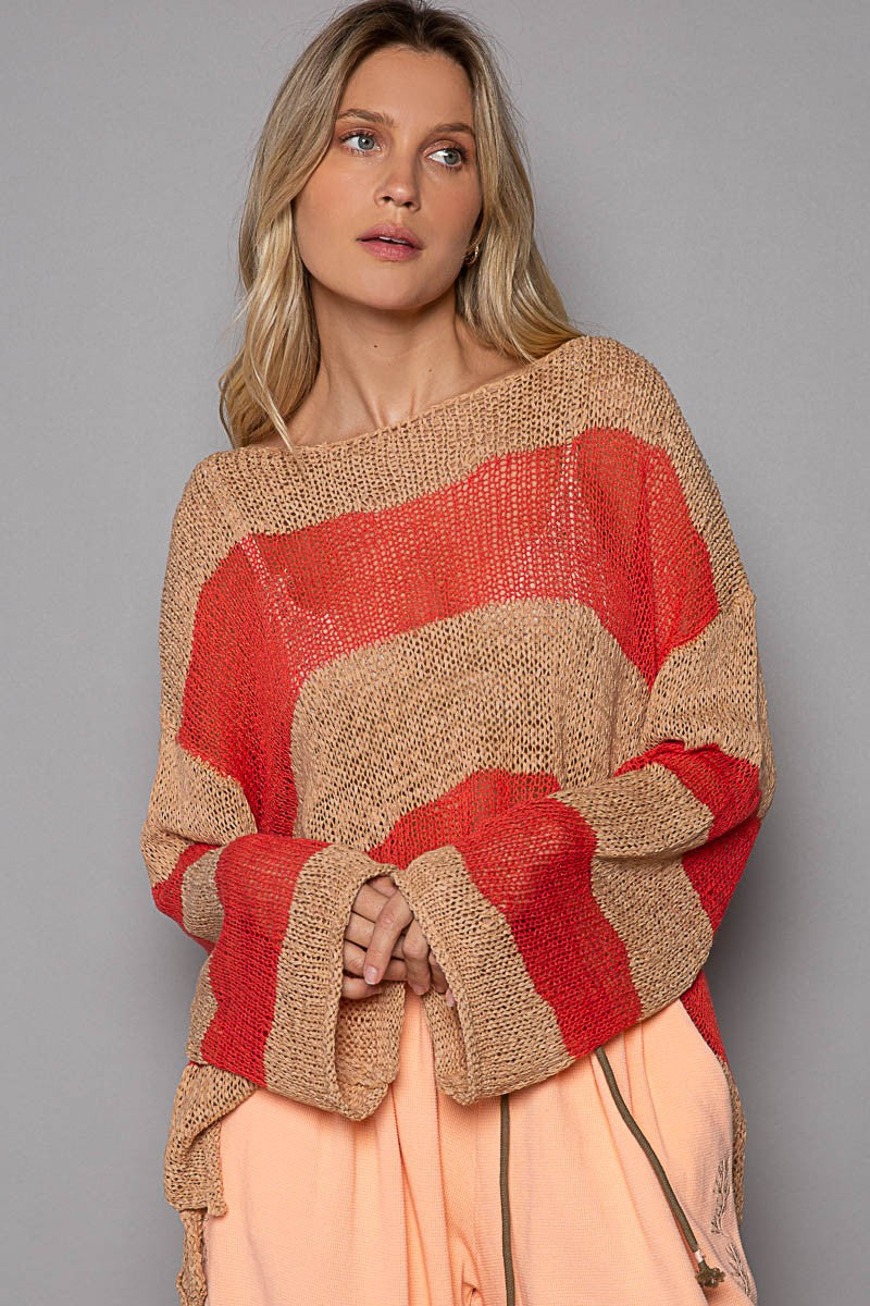 POL Oversize Button Placket Short Sleeve Cotton Top