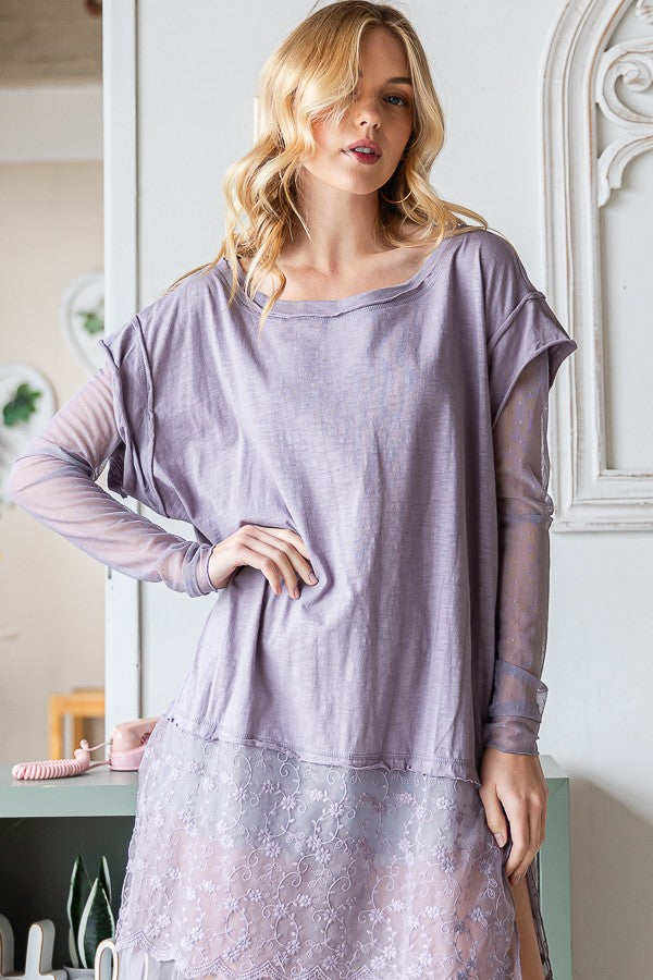Oli & Hali Mineral Washed Layered Tee Top
