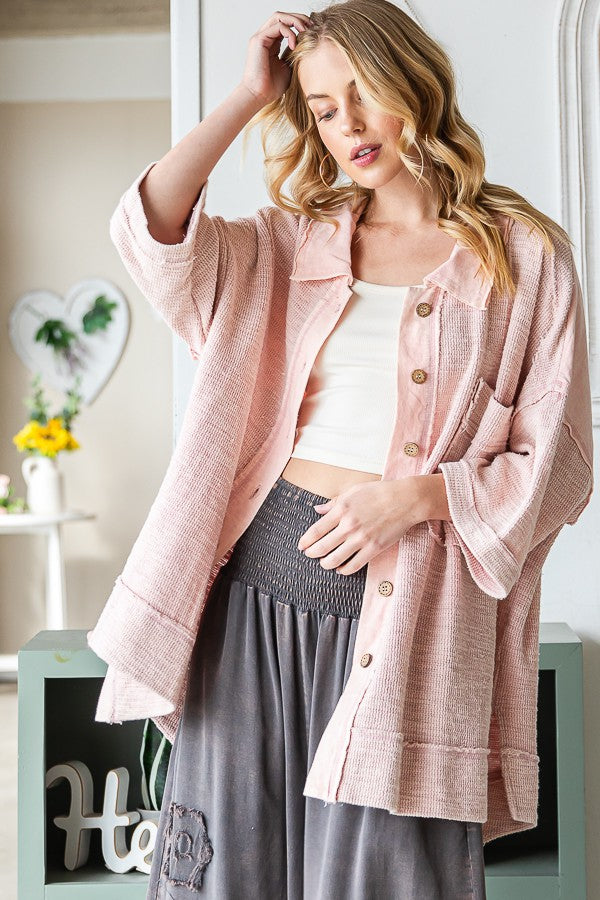 Oli & Hali Fabric Mixed Ss Shirt Jacket