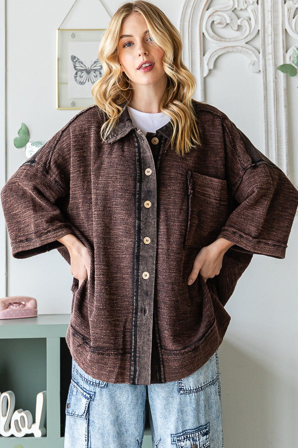 Oli & Hali Fabric Mixed Ss Shirt Jacket