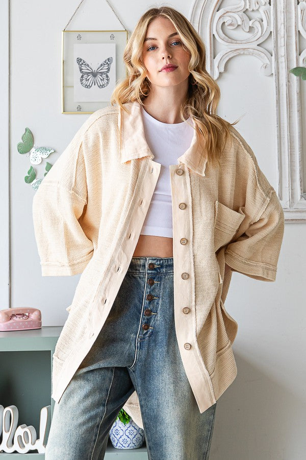 Oli & Hali Fabric Mixed Ss Shirt Jacket