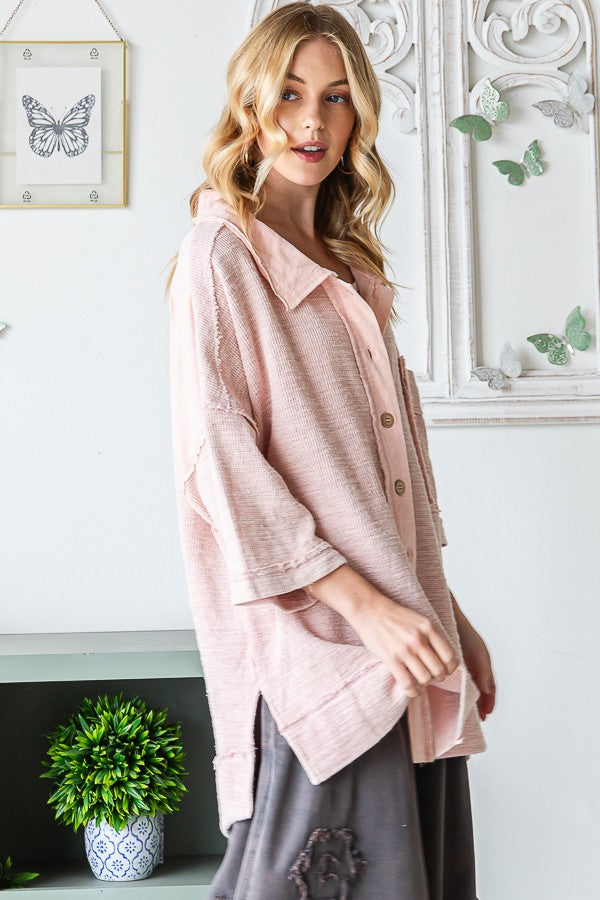 Oli & Hali Fabric Mixed Ss Shirt Jacket