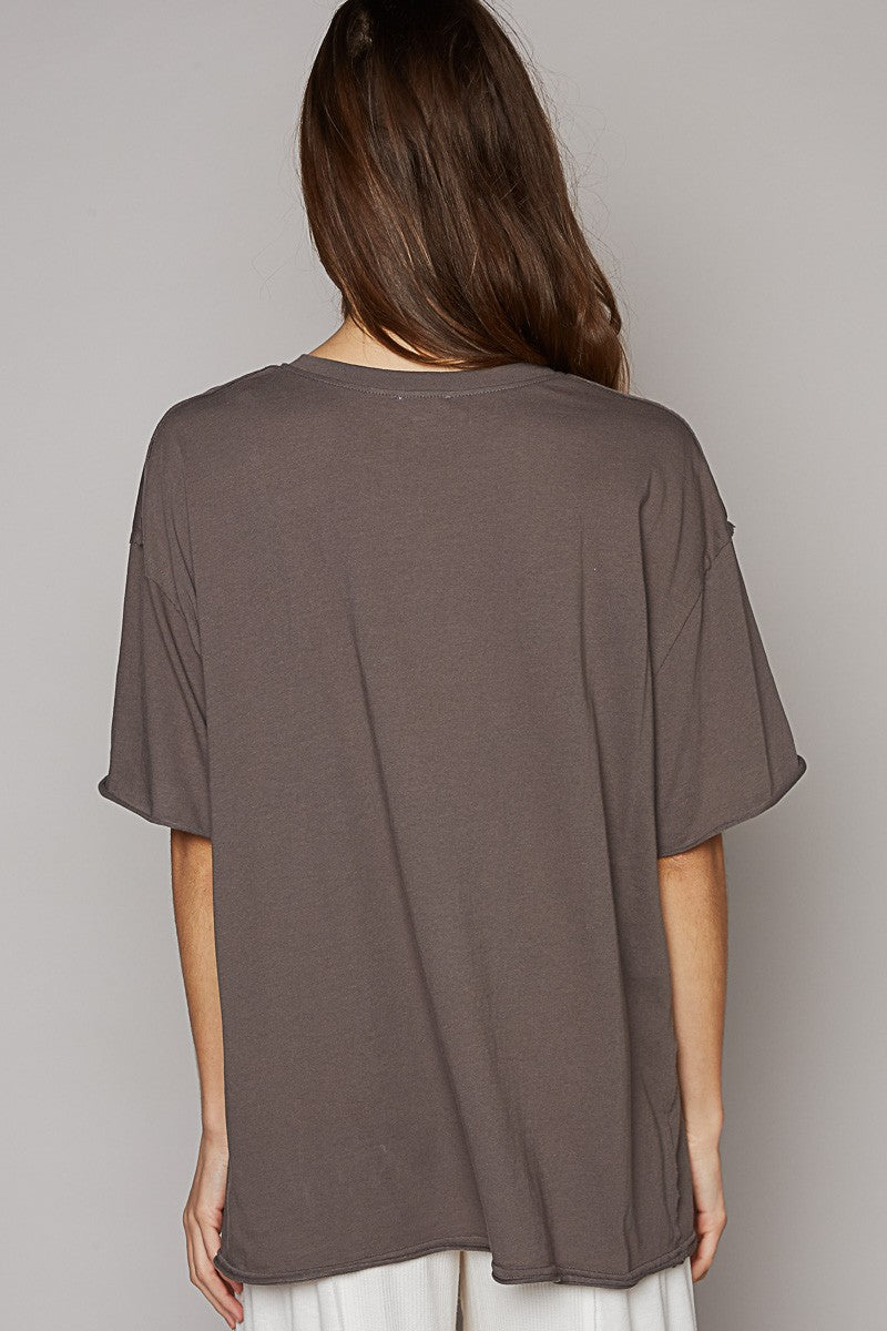 POL Round Neck Short Sleeve Basic Solid Top