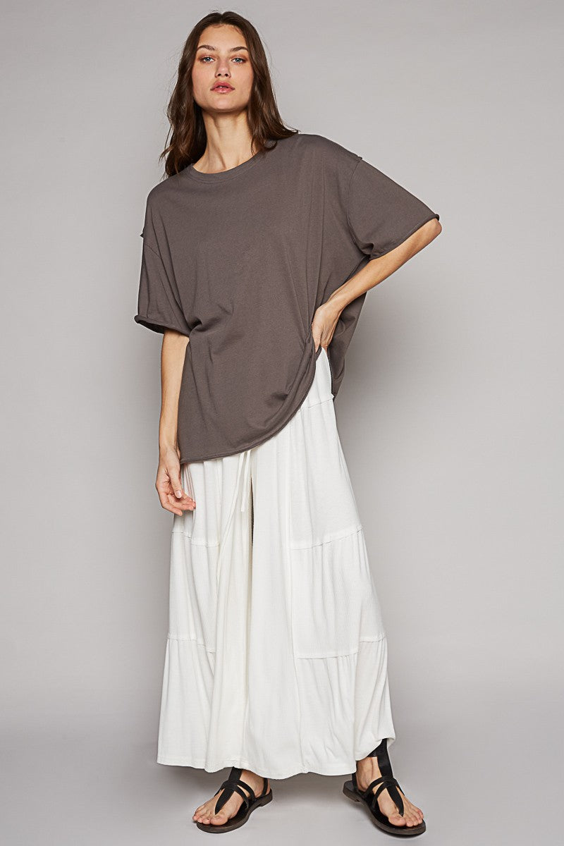 POL Round Neck Short Sleeve Basic Solid Top