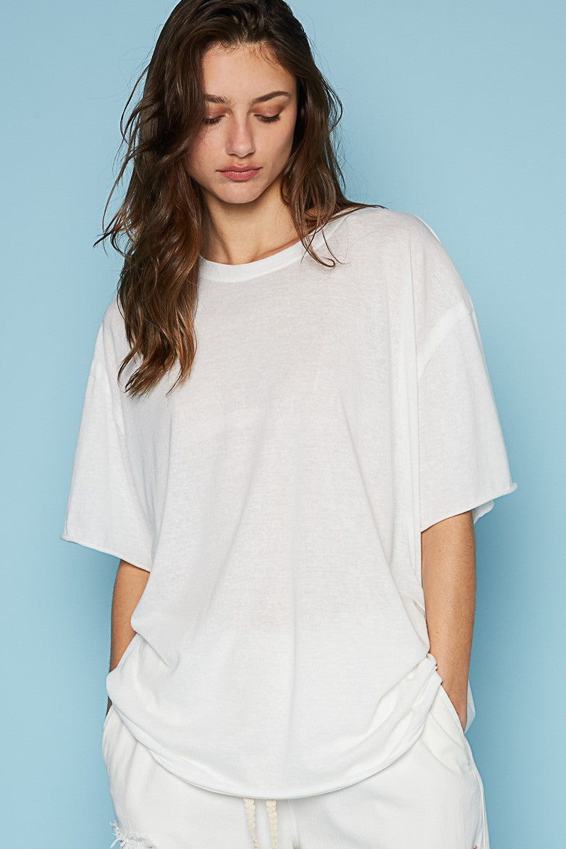 POL Round Neck Short Sleeve Basic Solid Top