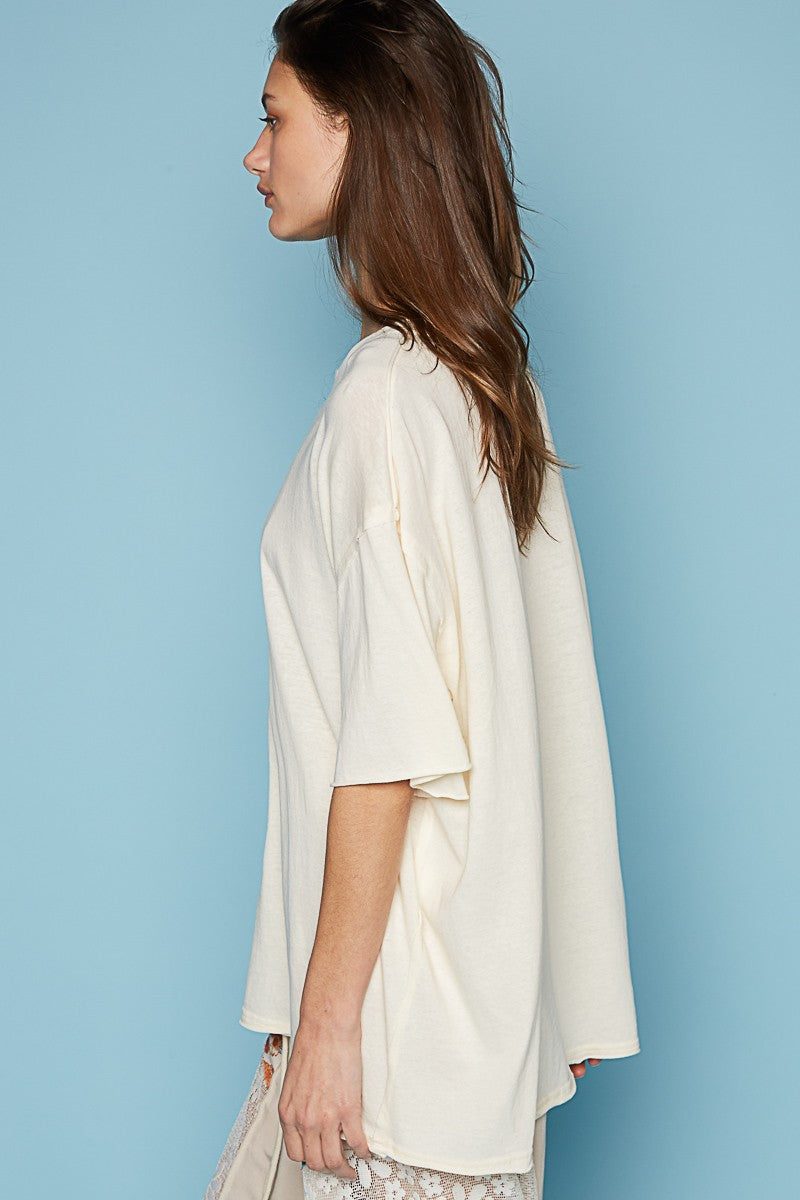 POL Round Neck Short Sleeve Basic Solid Top