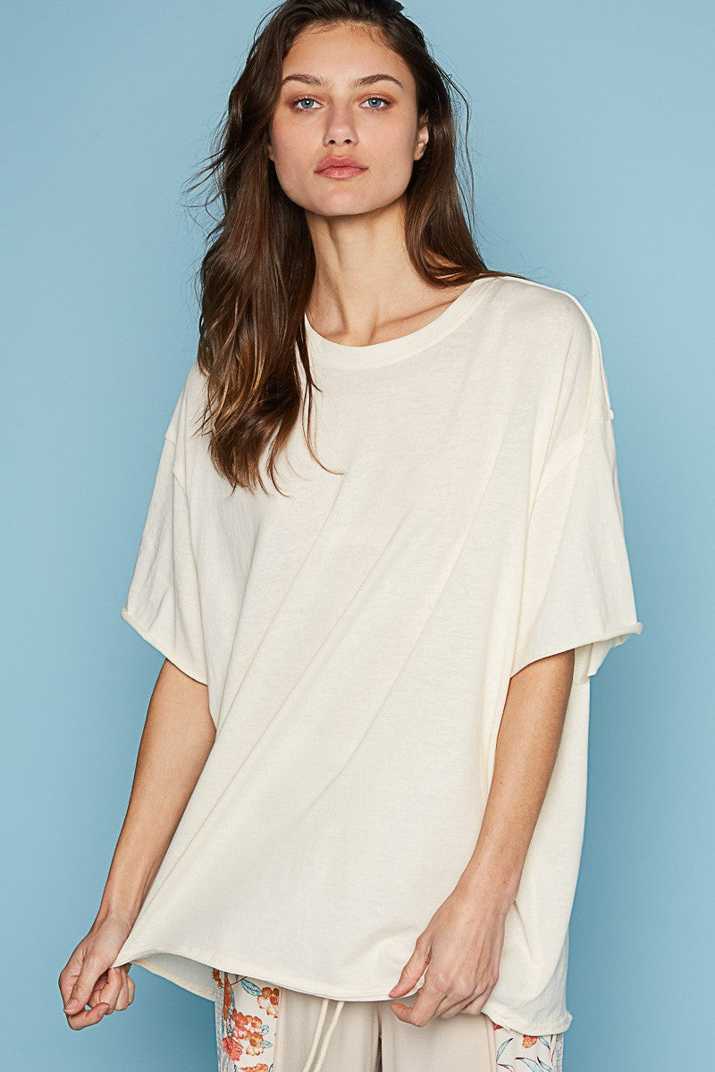 POL Round Neck Short Sleeve Basic Solid Top
