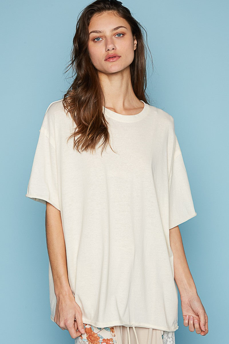 POL Round Neck Short Sleeve Basic Solid Top