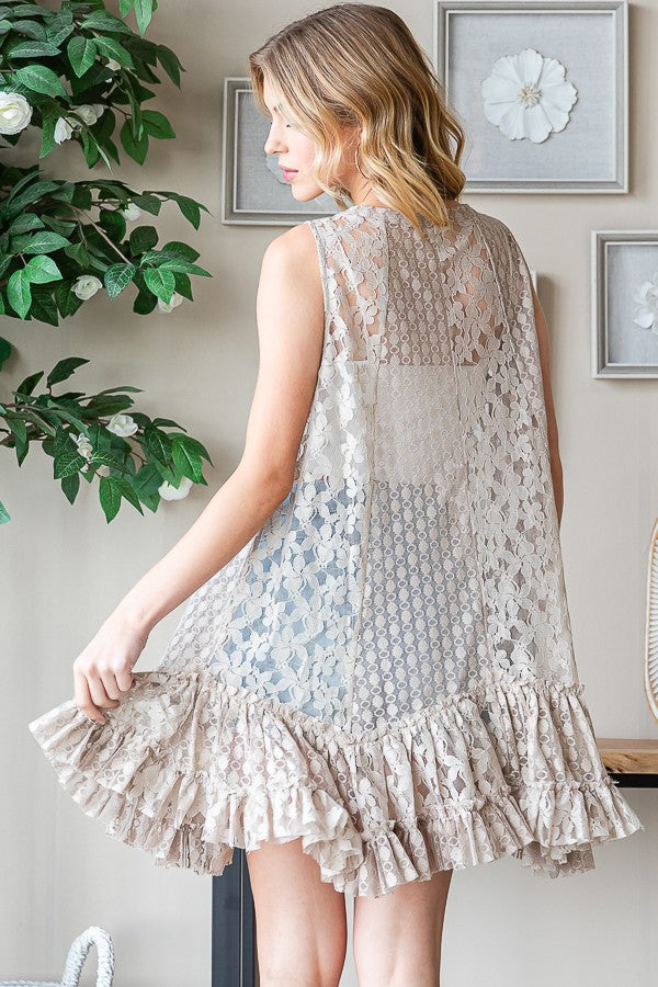 Oli & Hali Mineral Washed Lace Tank Top