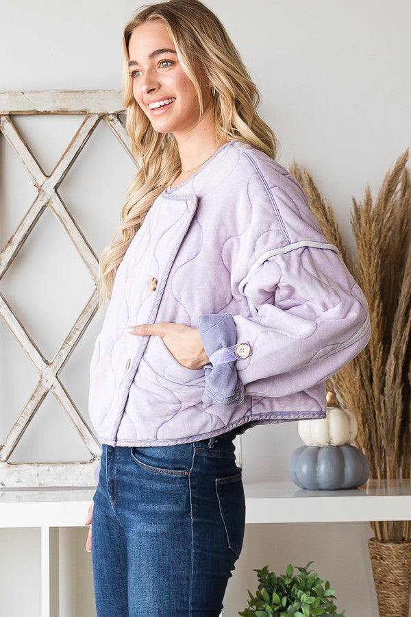 Oli & Hali Quilted Cropped Relaxed Fit Jacket