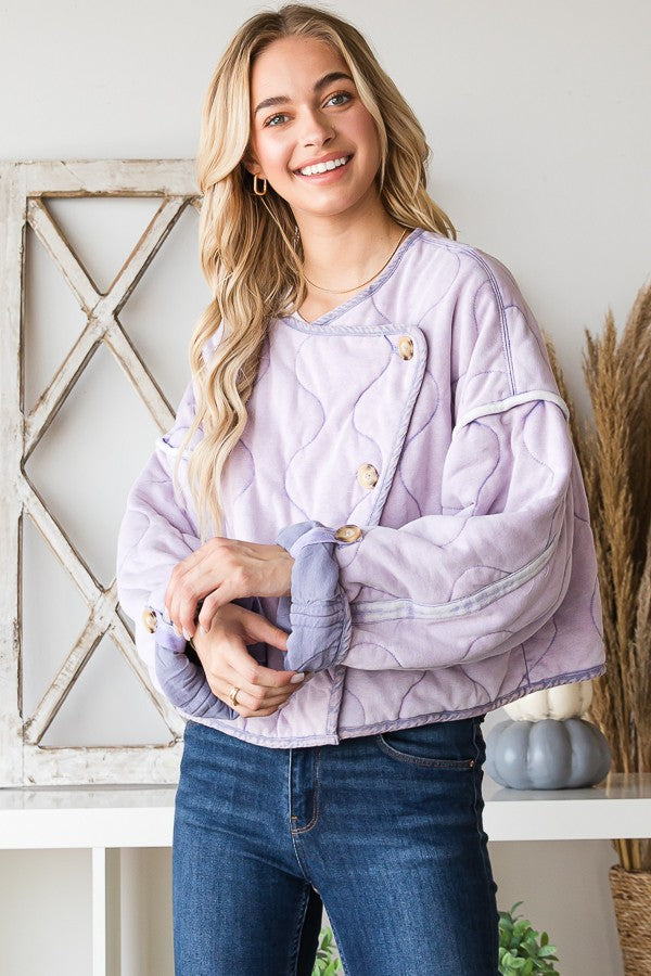 Oli & Hali Quilted Cropped Relaxed Fit Jacket