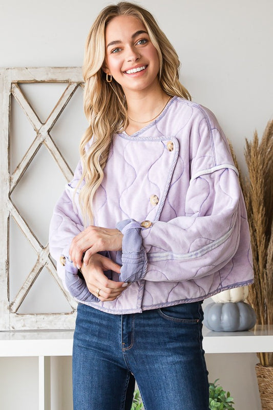 Oli & Hali Quilted Cropped Relaxed Fit Jacket