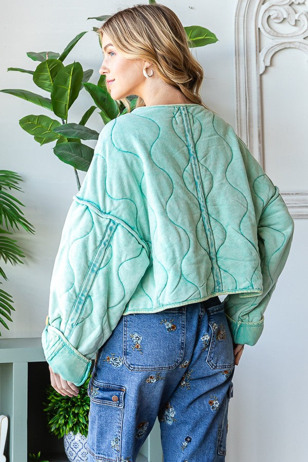 Oli & Hali Quilted Cropped Relaxed Fit Jacket