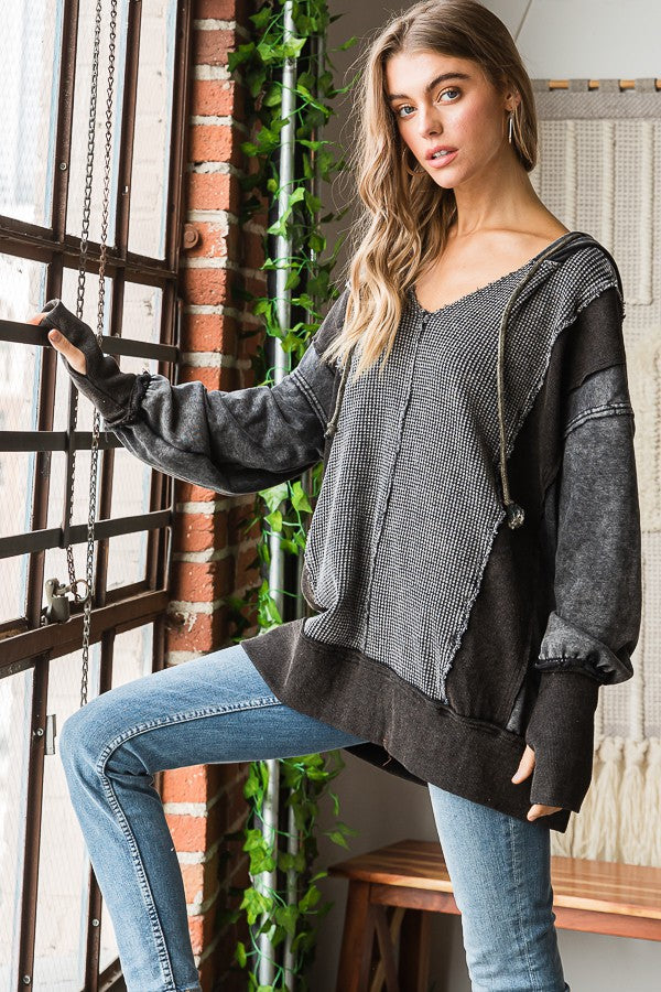 Oli & Hali Mineral Washed Thermal Hoodie Jacket