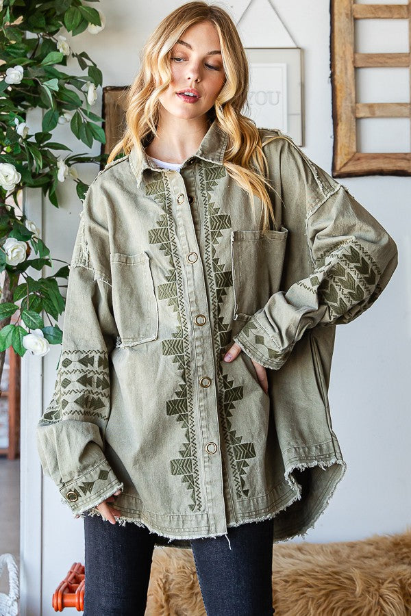 Oli & Hali Embroidered Relaxed Fit Jacket