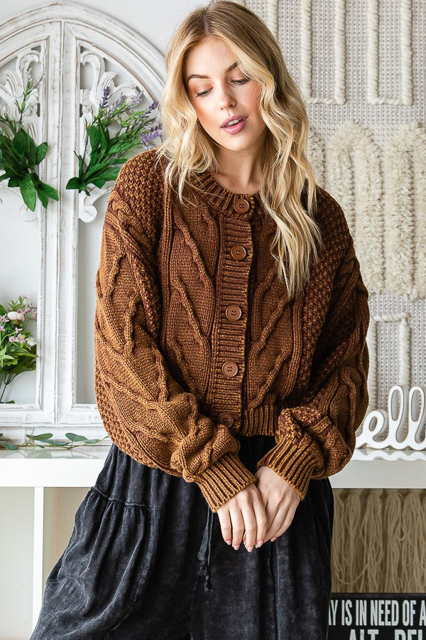 Oli & Hali Washed Sweater Cardigan Jacket