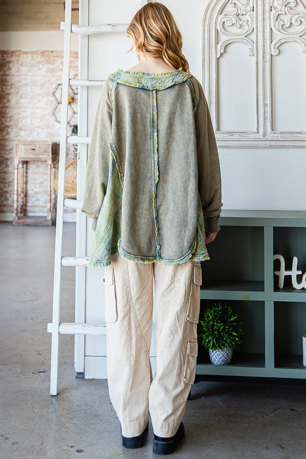 Oli & Hali Mineral Washed Round Hem Terry Top