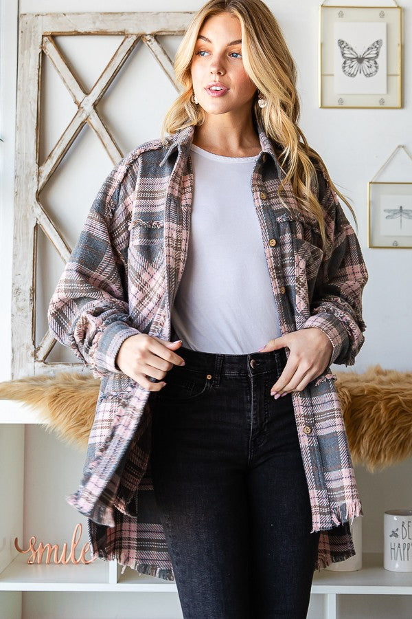 Oli & Hali Soft Washed Flannel Shirts Jacket