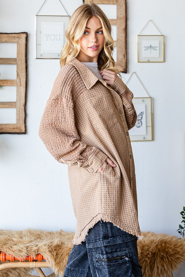 Oli & Hali Washed Fabric Mixed Shirt Top