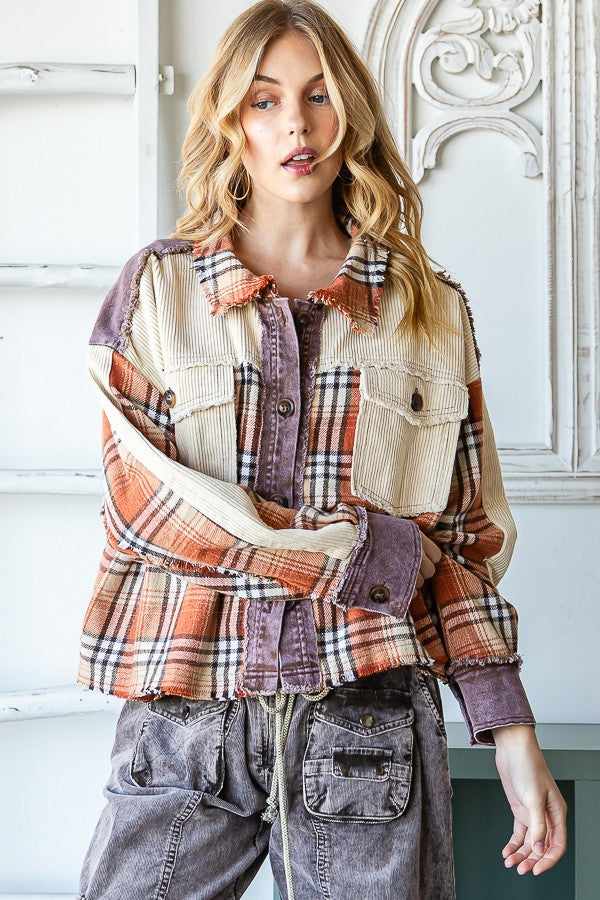 Oli & Hali Plaid Button Front Shirt Top