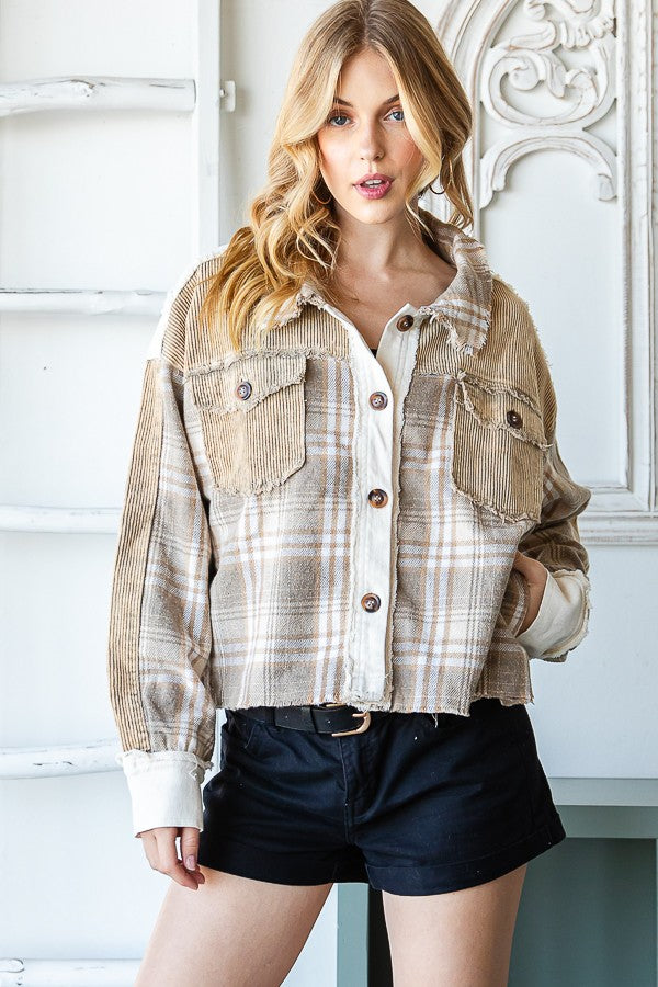Oli & Hali Plaid Button Front Shirt Top