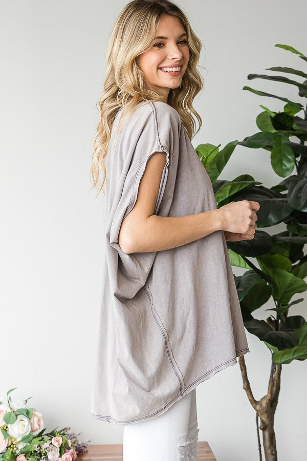Oli & Hali Mineral Washed Oversized Solid Top