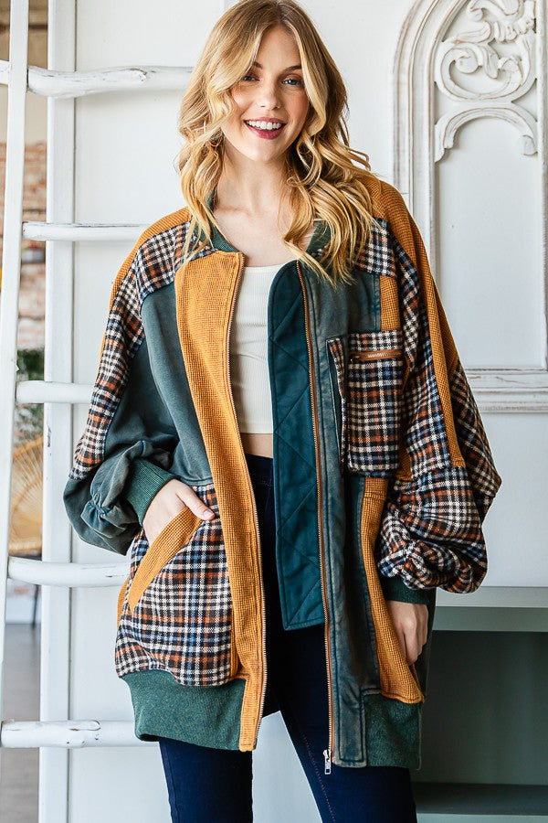 Oli & Hali Mineral Washed Terry Bomber Jacket