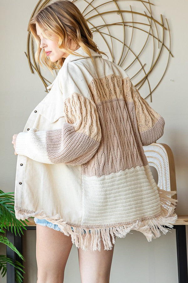 Oli & Hali Corduroy Jacket With Sweater Back Jacket