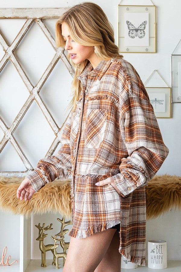 Oli & Hali Soft Washed Flannel Shirts Jacket