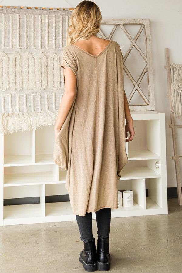 Oli & Hali Cinched Front Coccon Sleeveless Long Top