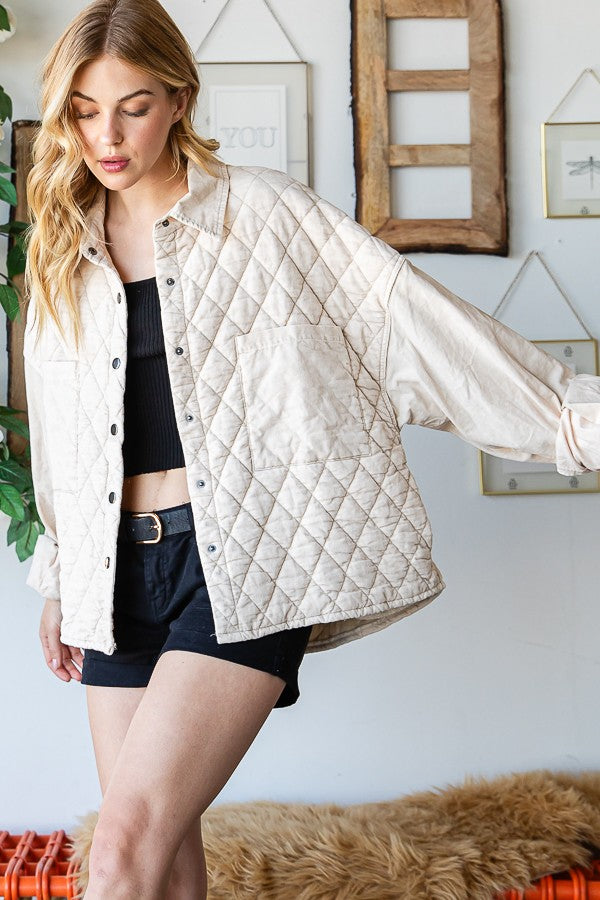 Oli & Hali Corduroy Mineral Washed Shacket Jacket